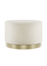 LARA POUFFE CREAM VELVET / BRUSHED GOLD LARGE
