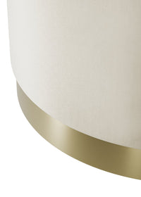 LARA POUFFE CREAM VELVET / BRUSHED GOLD LARGE