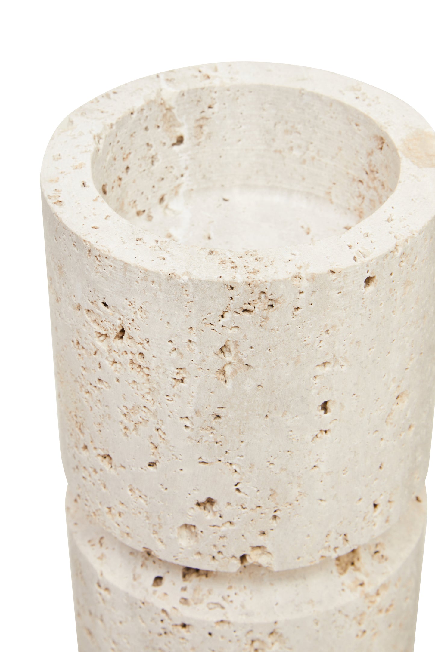 Tibor Travertine Large Candle Holder
