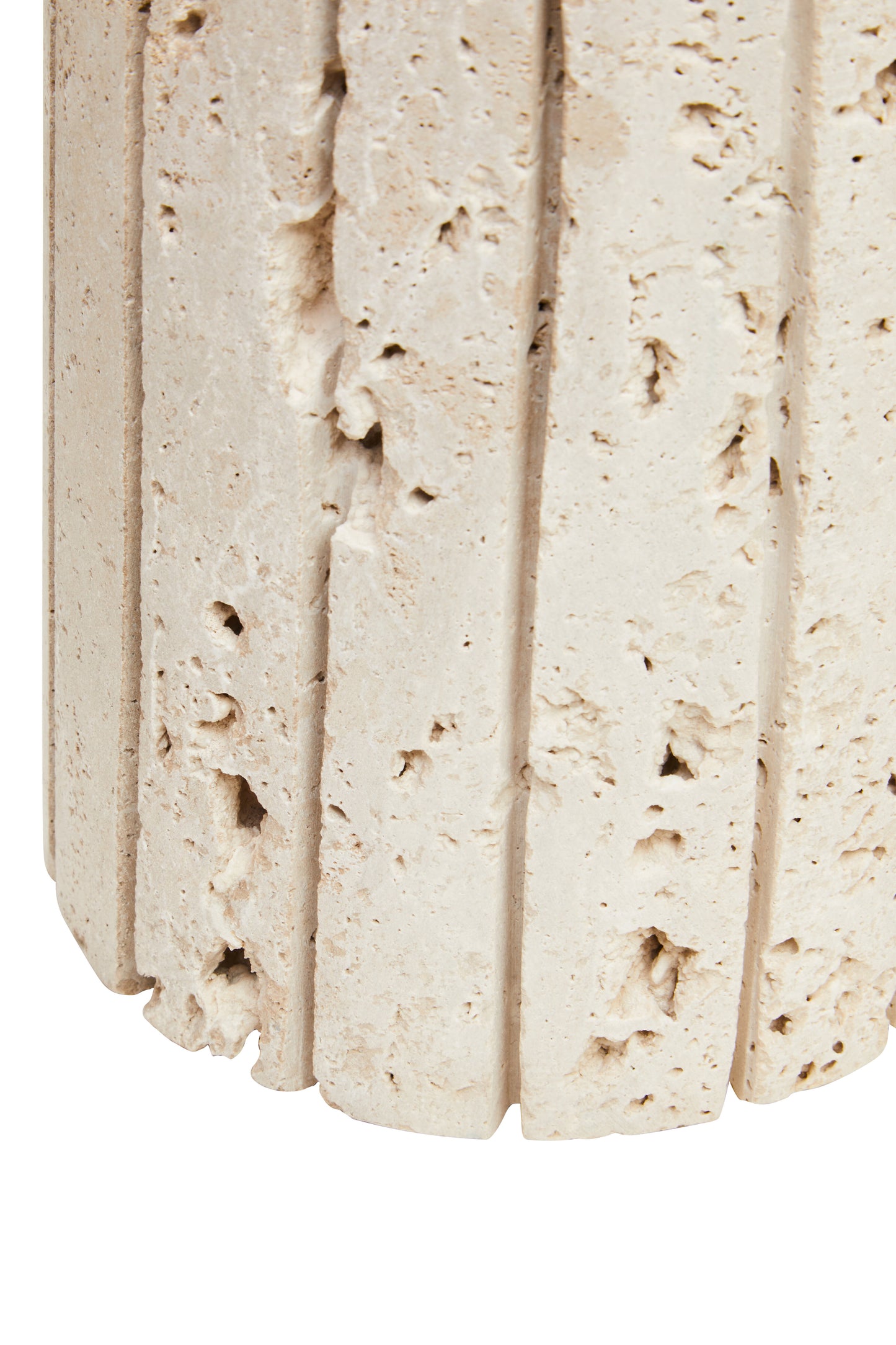 Tibor Travertine Ribbed Vase