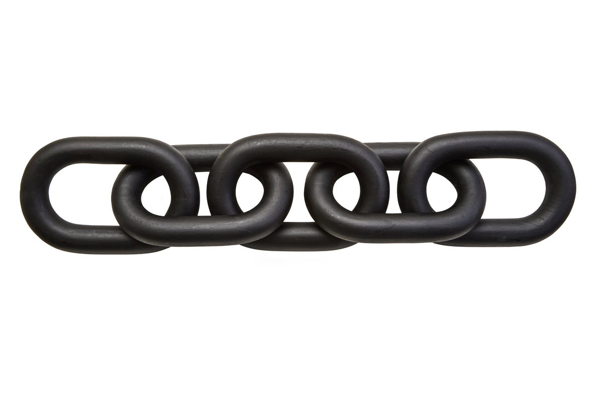 Cato Black Wood 5 Link Chain Sculpture