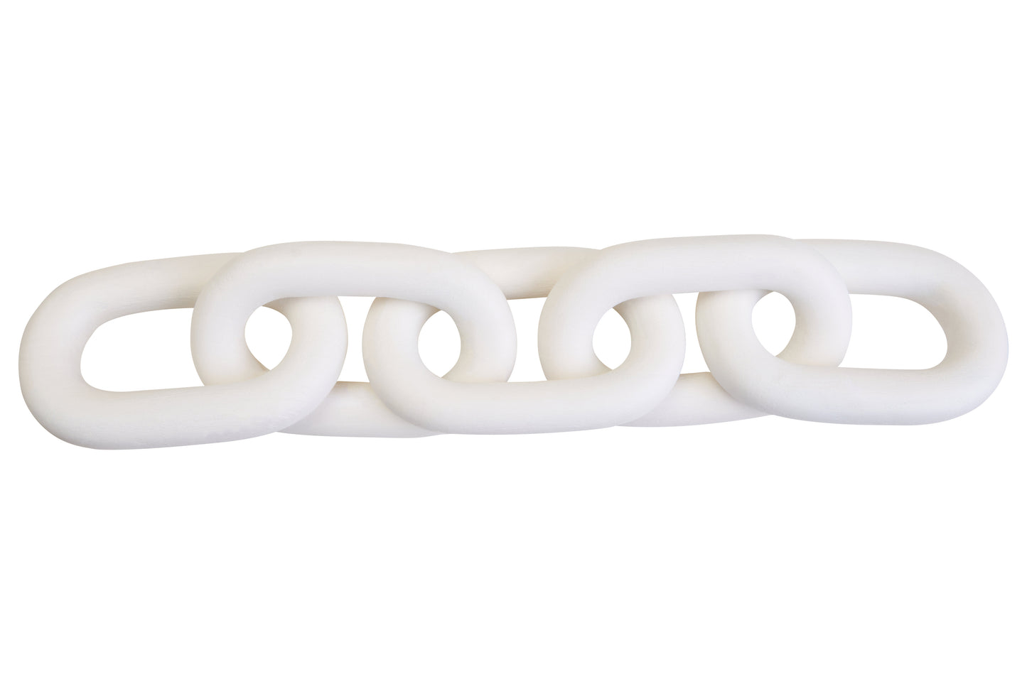 Cato White Wood 5 Link Chain Sculpture