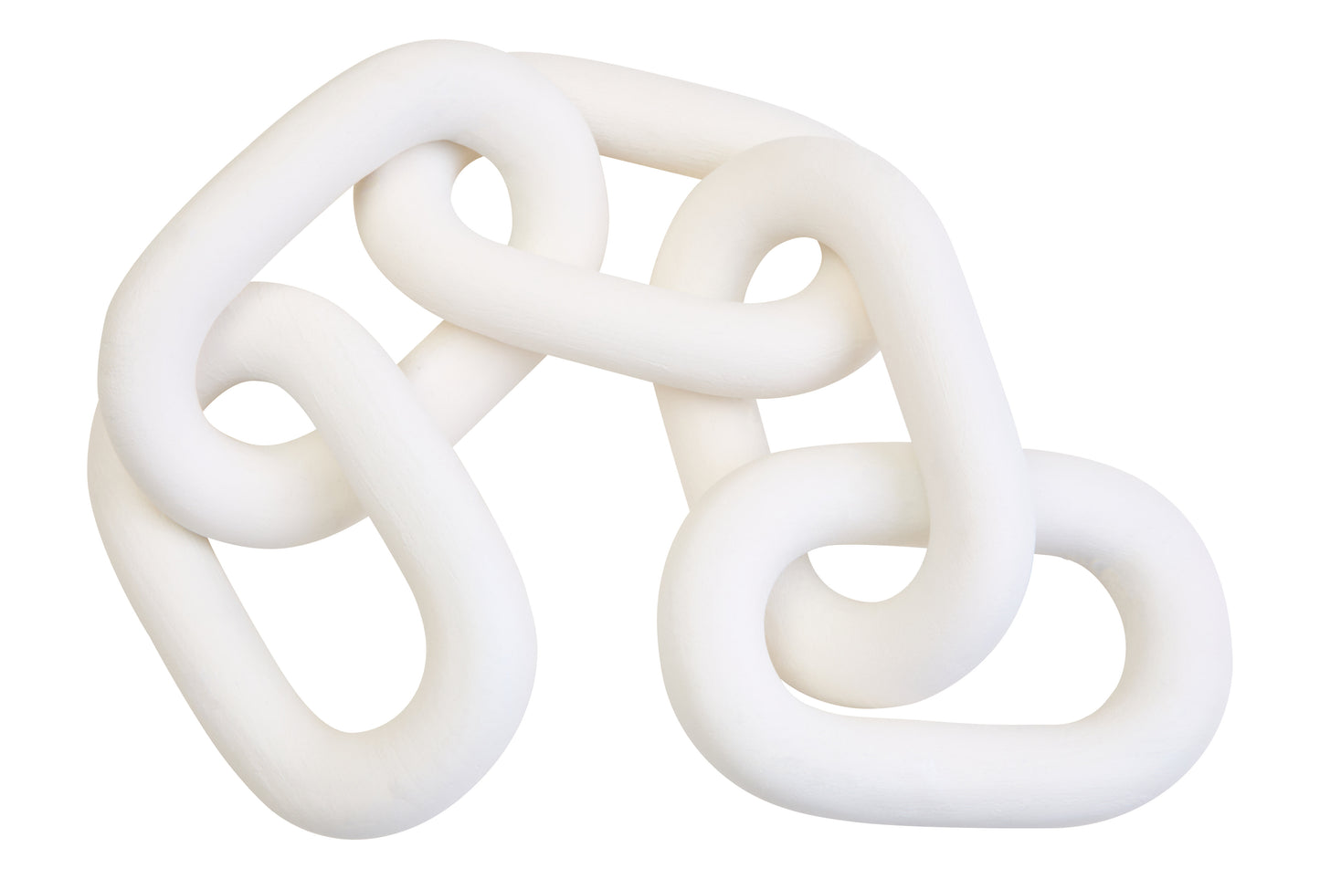 Cato White Wood 5 Link Chain Sculpture