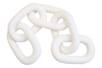 Cato White Wood 5 Link Chain Sculpture
