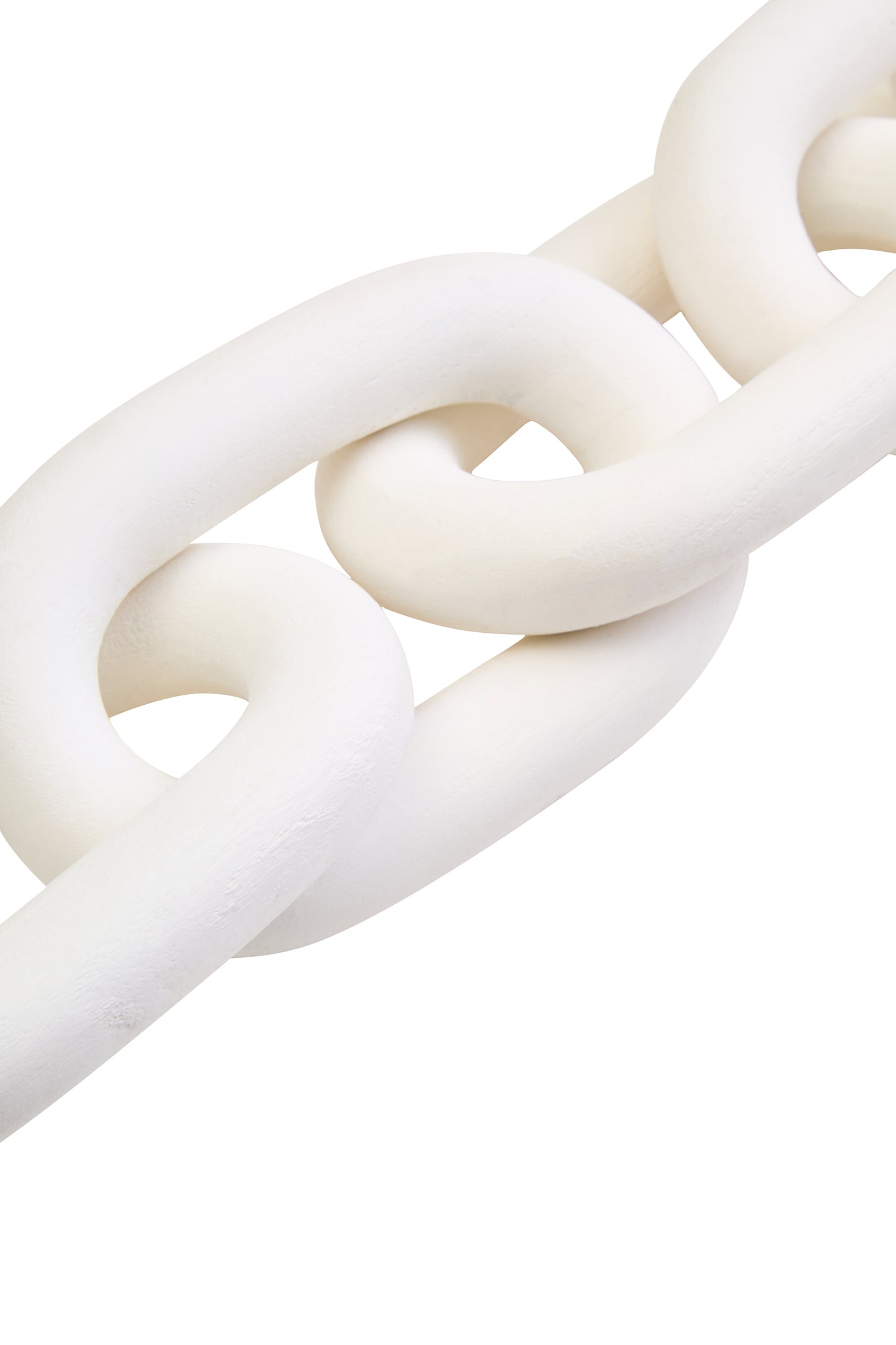 Cato White Wood 5 Link Chain Sculpture