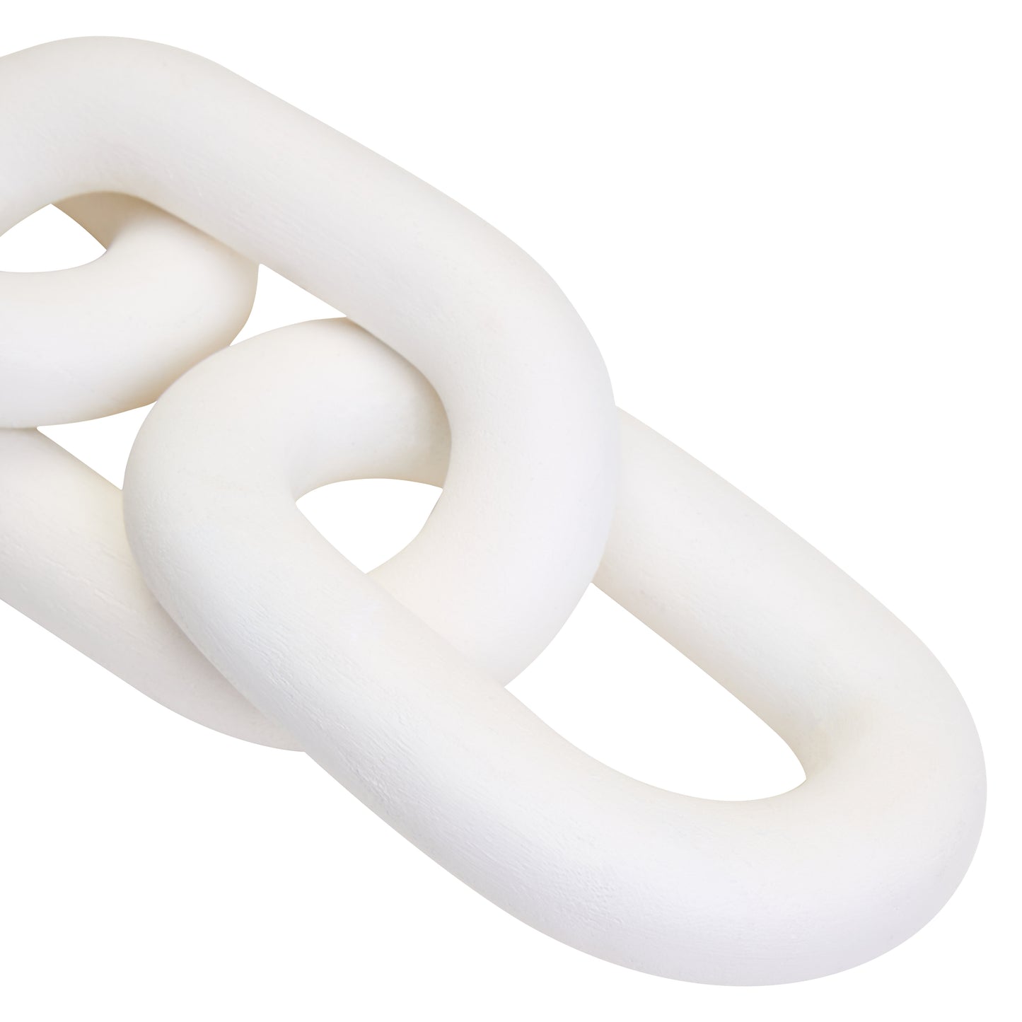 Cato White Wood 5 Link Chain Sculpture