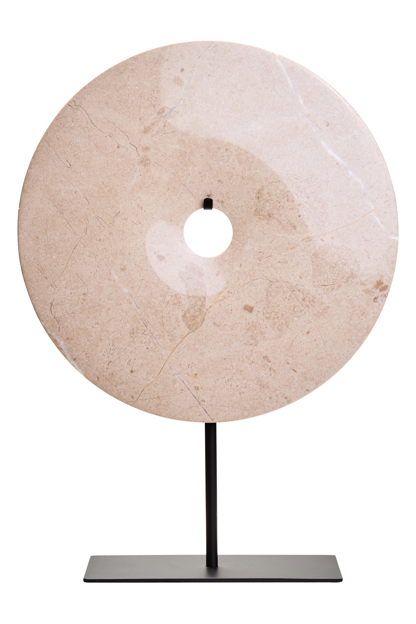 Zoro Large Cream Marble Round Disc Sculpture