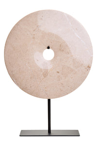 Zoro Large Cream Marble Round Disc Sculpture