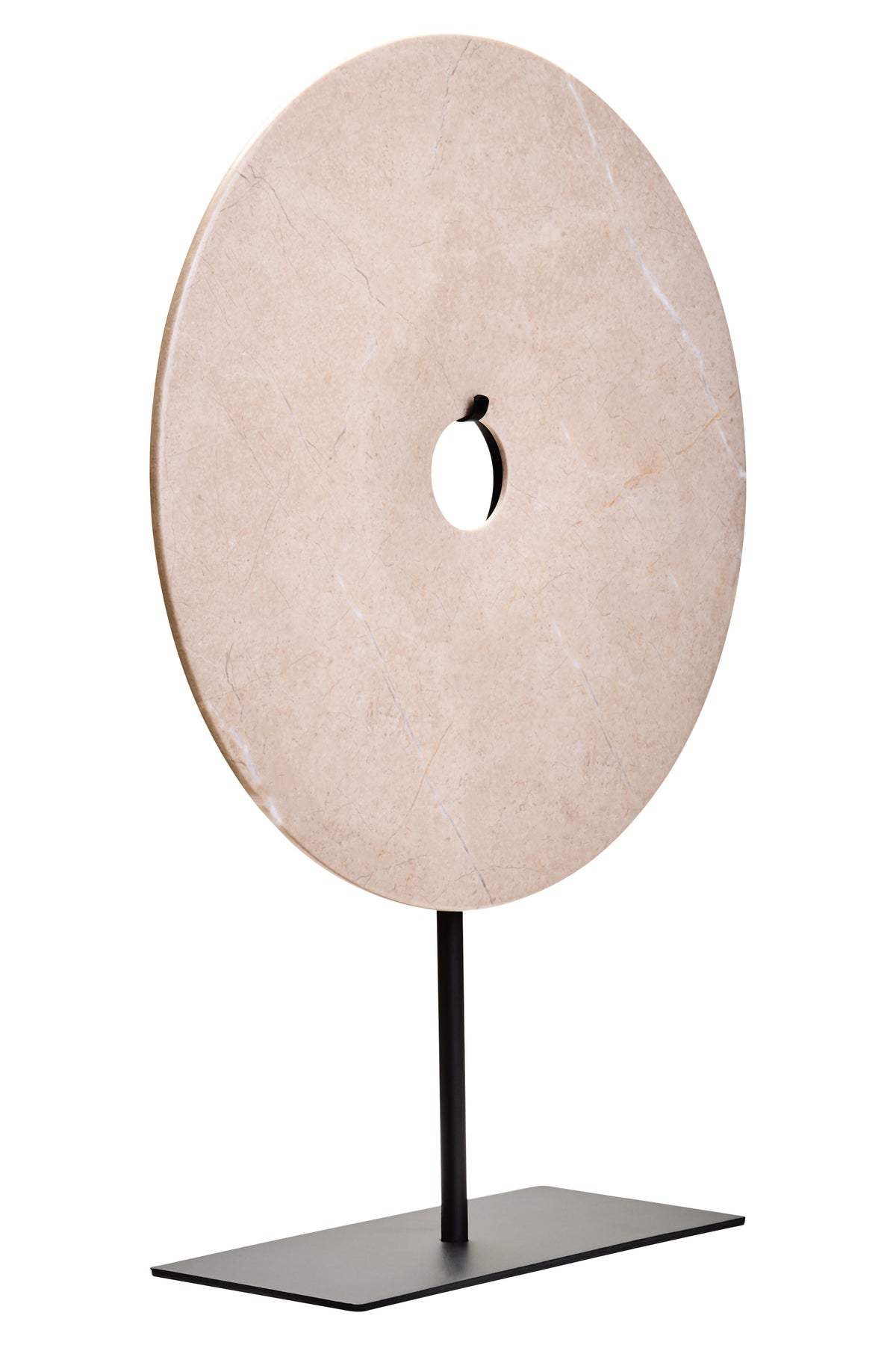 Zoro Large Cream Marble Round Disc Sculpture