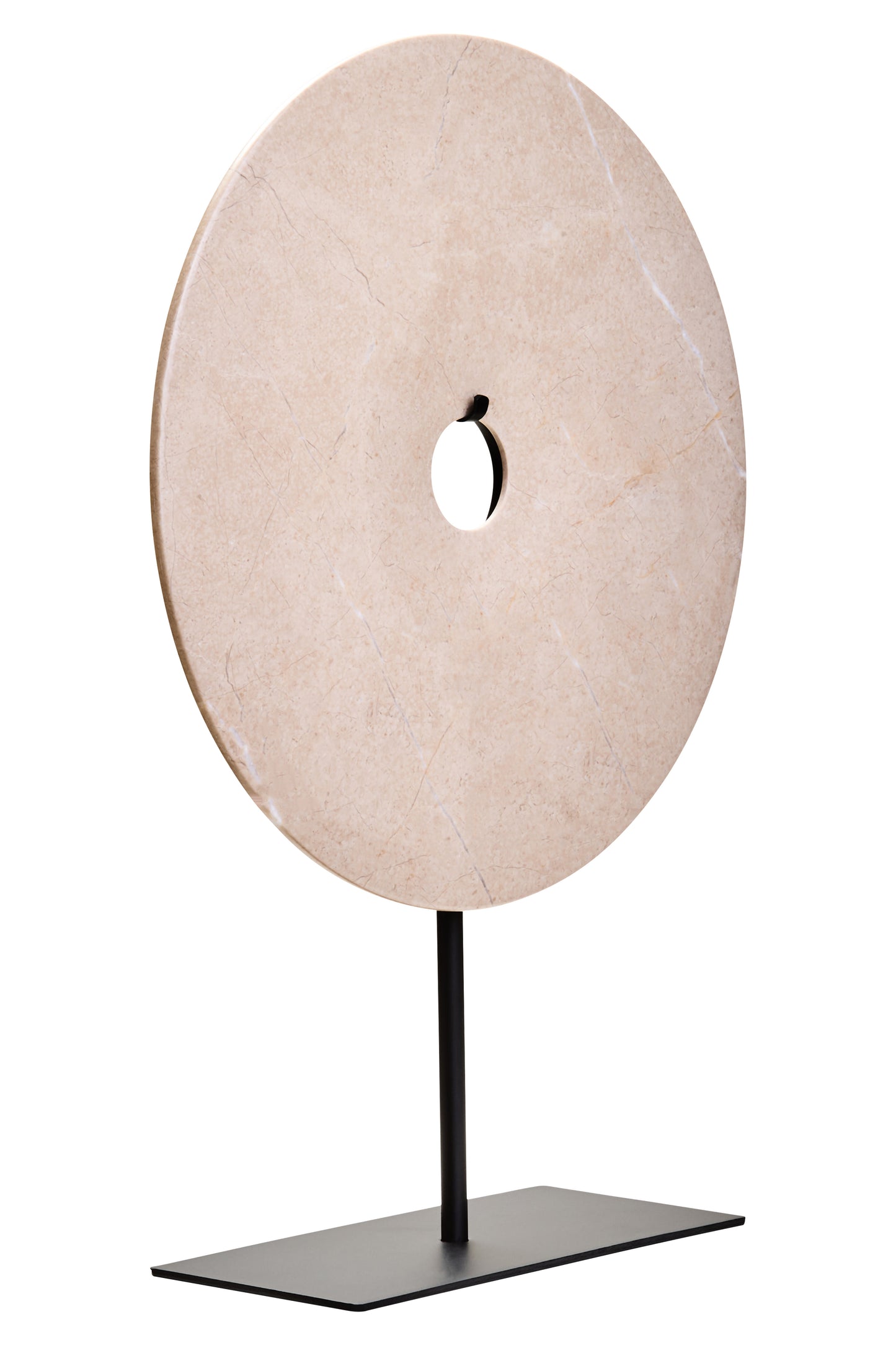 Zoro Large Cream Marble Round Disc Sculpture