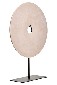 Zoro Large Cream Marble Round Disc Sculpture