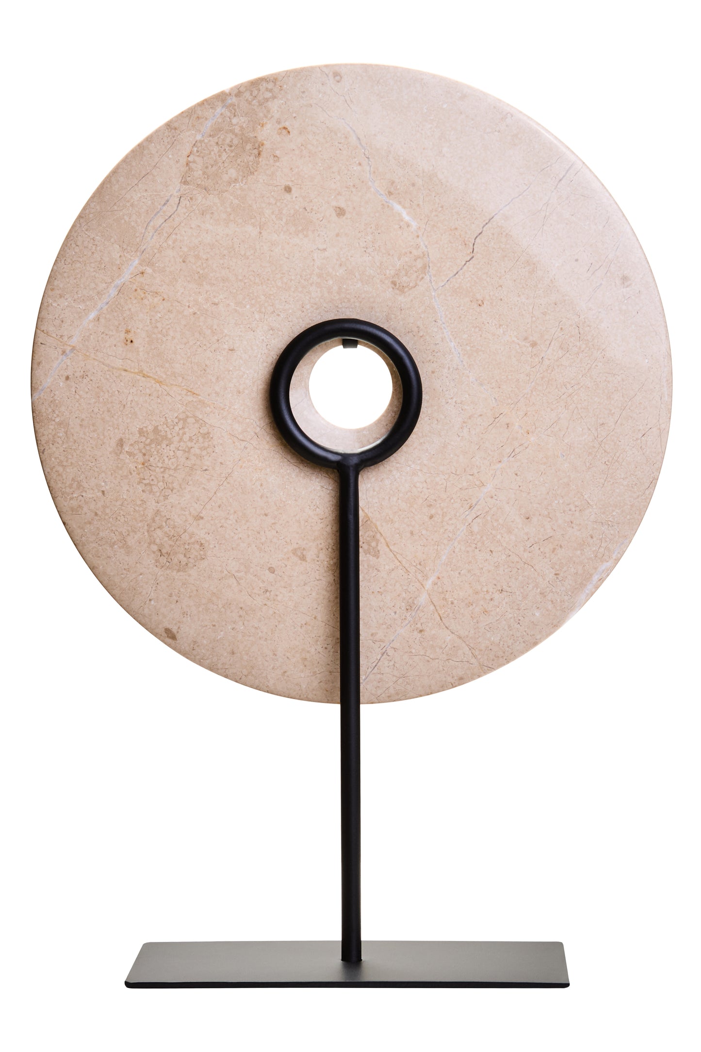 Zoro Large Cream Marble Round Disc Sculpture