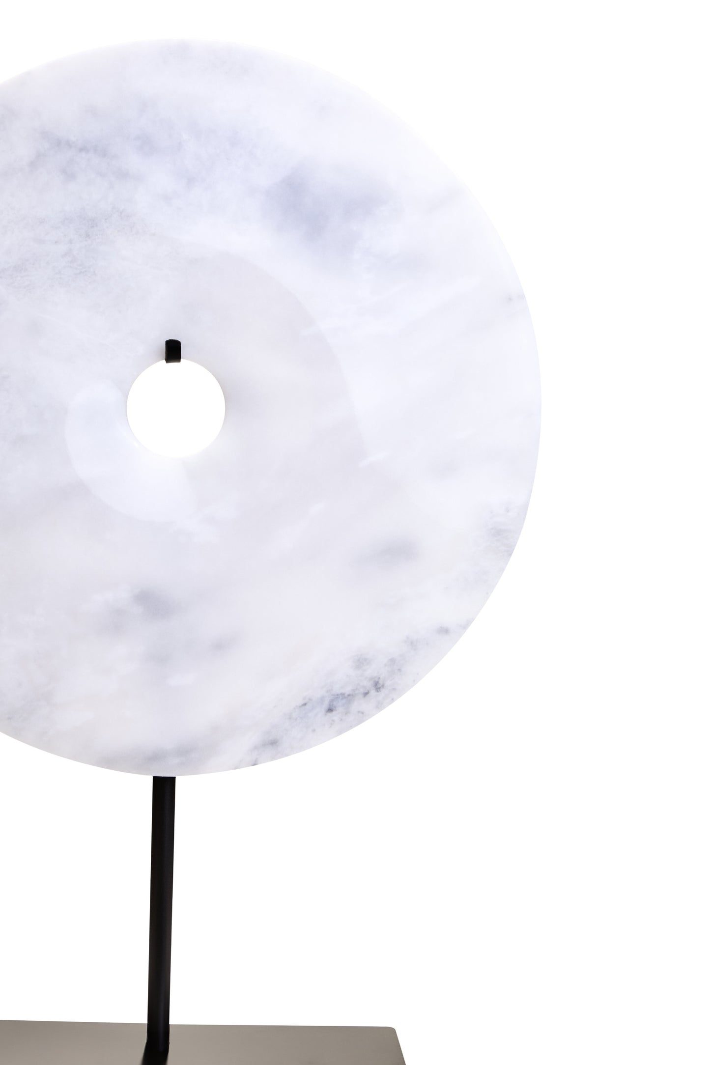 Zoro Large Round White Marble Disc Sculpture