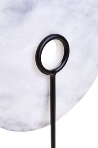 Zoro Large Round White Marble Disc Sculpture