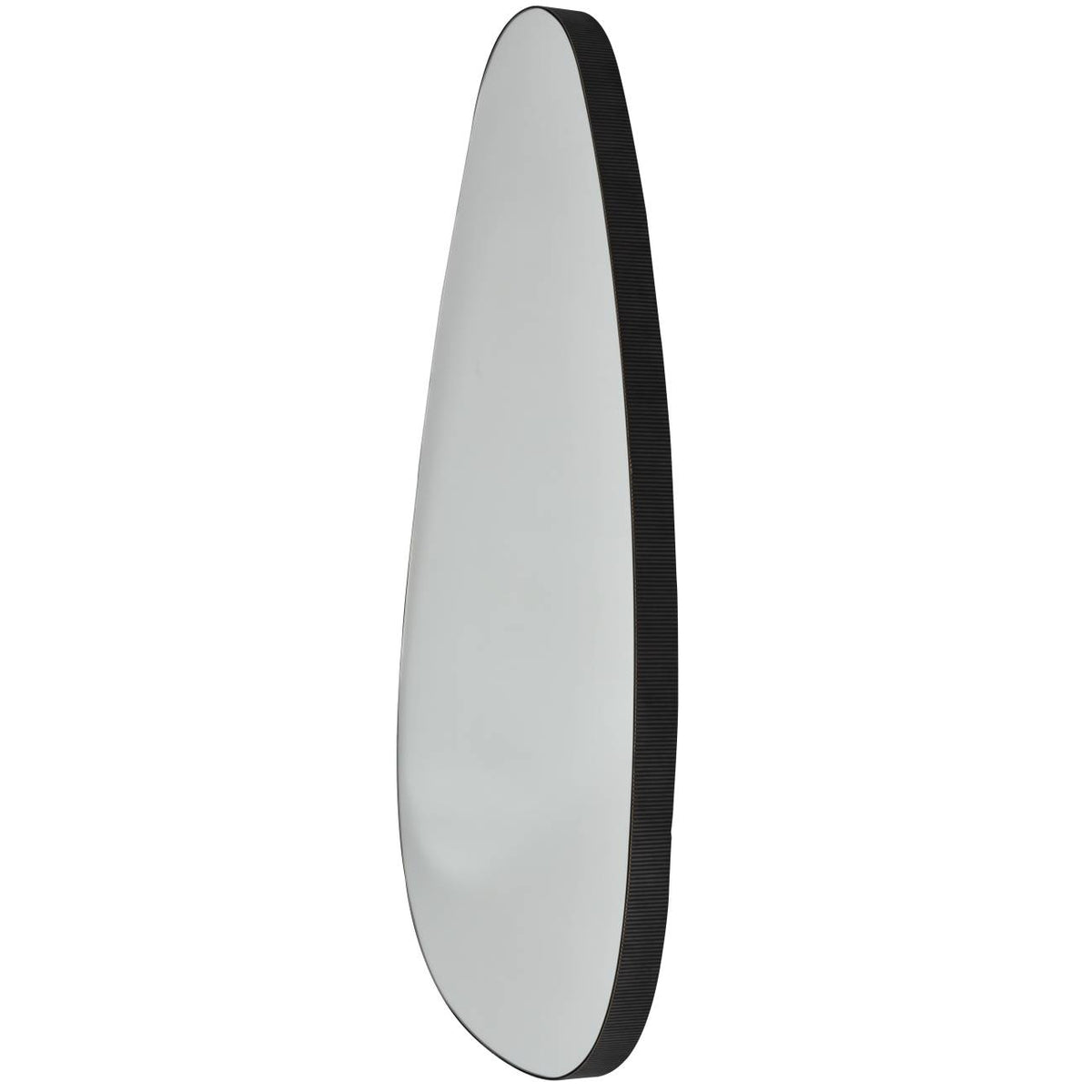 Organic Oversized Metal Framed Mirror Oak Wood Finish 150x86cm
