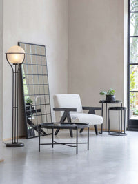 San Diego Wooden Frame Cream Boucle Armchair