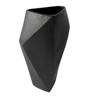 Cast Aluminium Faceted Charcoal Black Vase