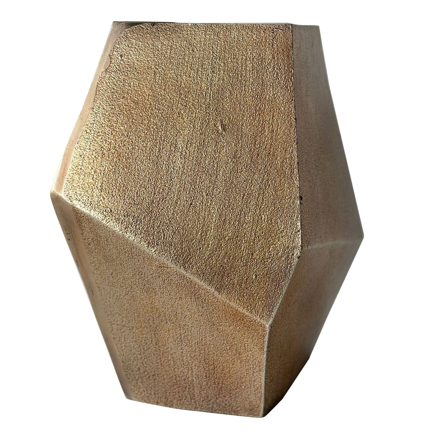 Cast Aluminium Faceted Brass Antique Vase