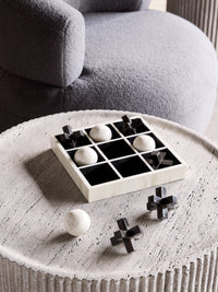 Farnham Off White and Black Bone Horn Inlay Noughts and Crosses