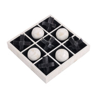 Farnham Off White and Black Bone Horn Inlay Noughts and Crosses