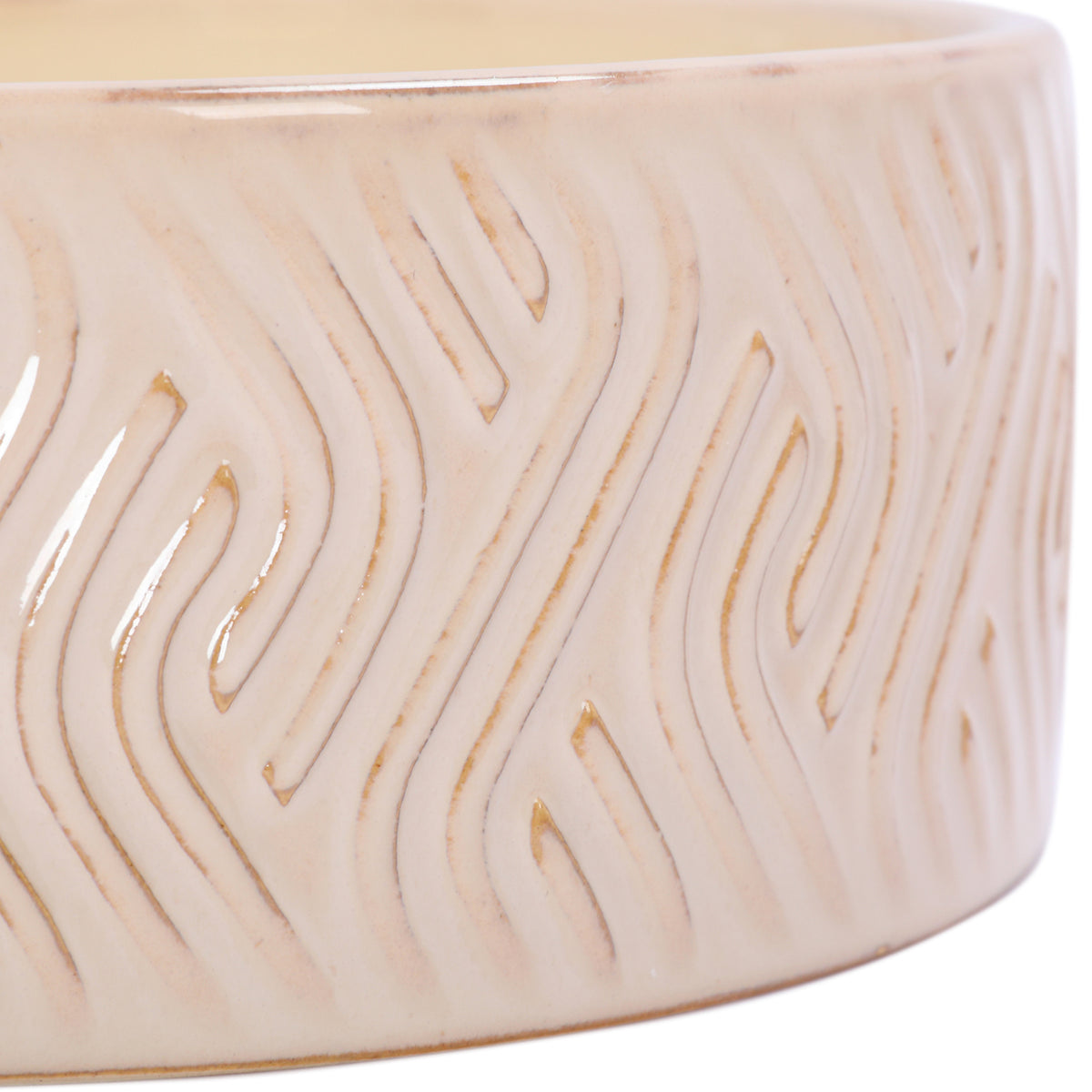 Serena Filled Wax Ceramic Bowl Ivory