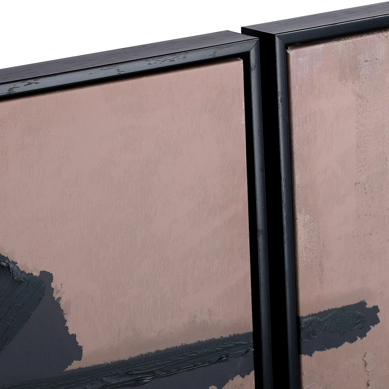 Impasto Brushstrokes Taupe Set of 2 Framed Canvas Wall Art