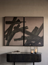 Impasto Brushstrokes Taupe Set of 2 Framed Canvas Wall Art