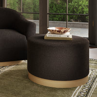 Lara Black Large Pouffe