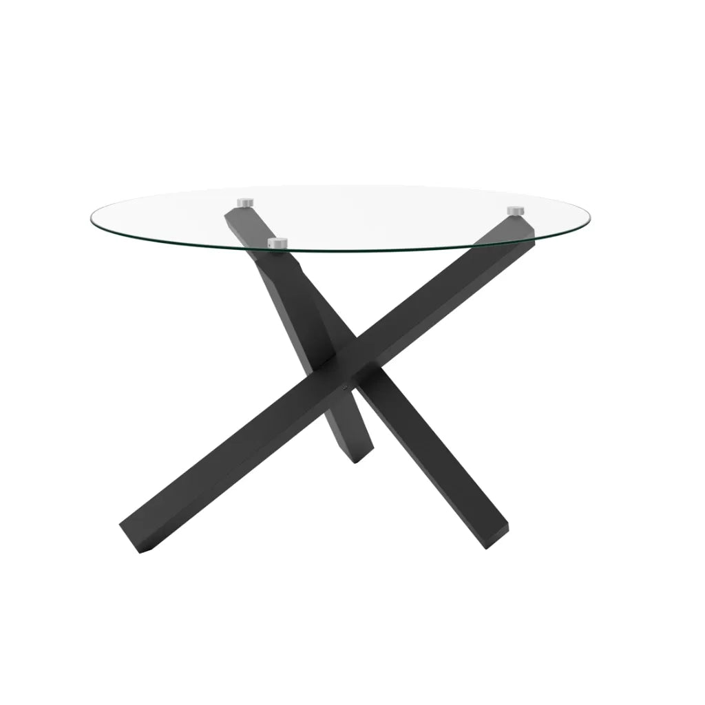 Capri Glass and Black Dining Table