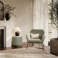 LARA POUFFE SAGE VELVET / MATTE BLACK SMALL
