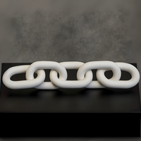 Cato White Wood 5 Link Chain Sculpture
