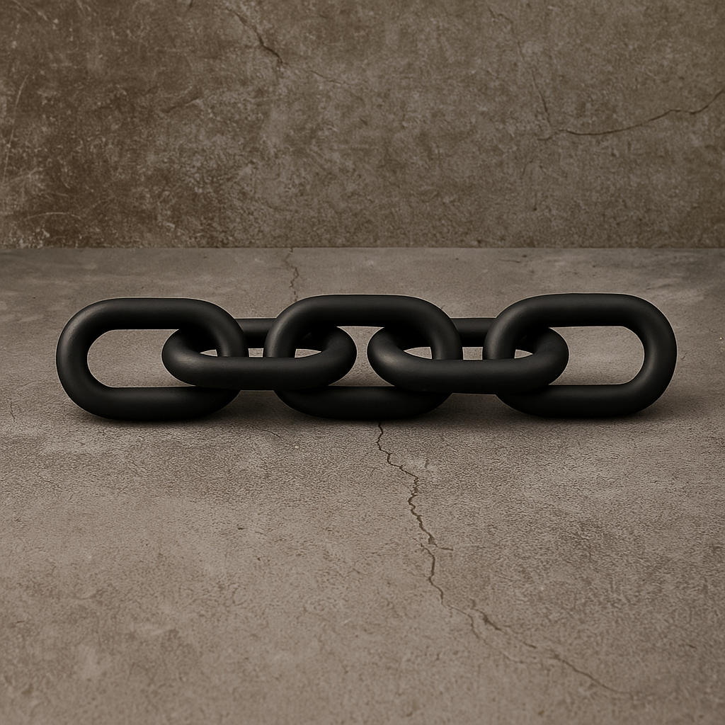 Cato Black Wood 5 Link Chain Sculpture