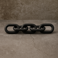 Cato Black Wood 5 Link Chain Sculpture