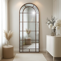 Rust Effect Large Arched Window Mirror
