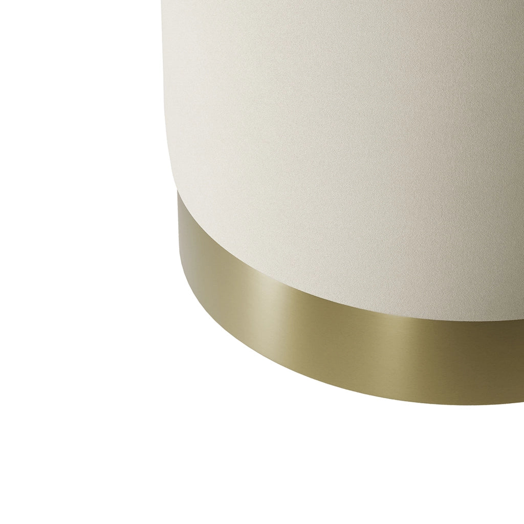 LARA POUFFE CREAM VELVET / BRUSHED GOLD SMALL