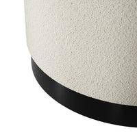 LARA POUFFE IVORY BOUCLE / MATTE BLACK LARGE