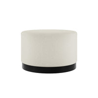 LARA POUFFE IVORY BOUCLE / MATTE BLACK LARGE
