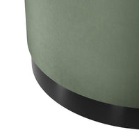 LARA POUFFE SAGE VELVET / MATTE BLACK LARGE