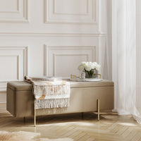 Lola Beige Storage Ottoman