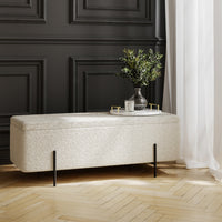 Lola Ivory Boucle Storage Ottoman