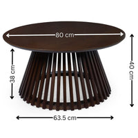 Ollie Round Dark Brown Coffee Table