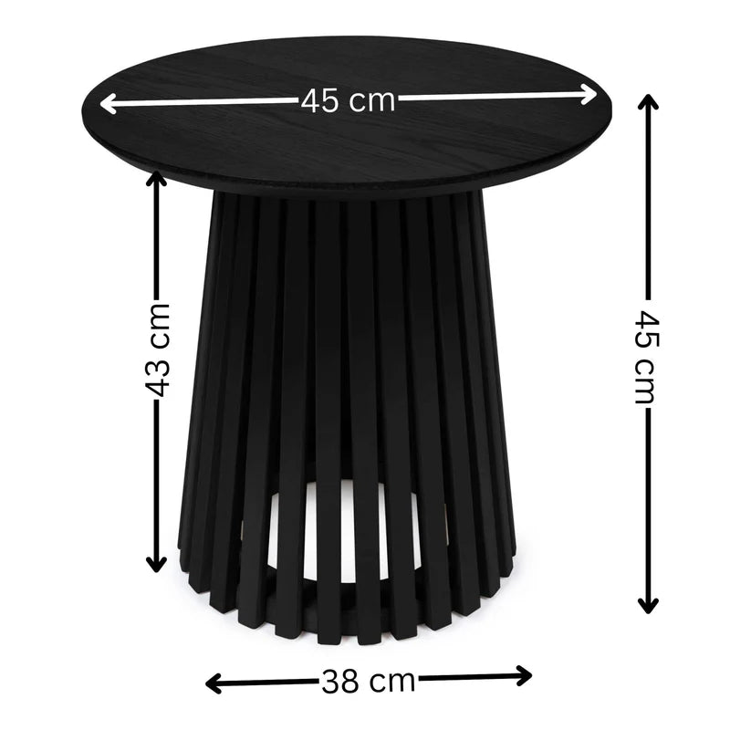 Ollie Round Black Lamp Table