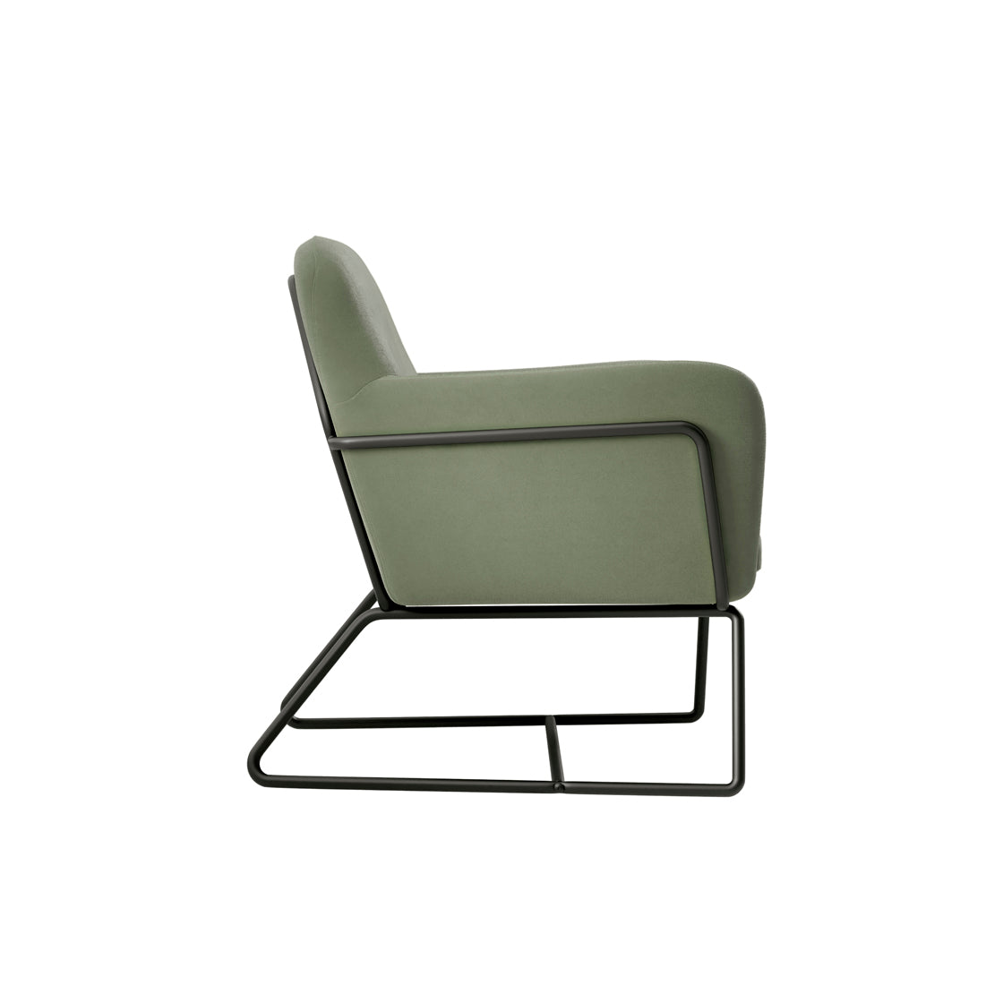 CHARLES ARMCHAIR SAGE VELVET / MATTE BLACK