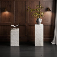 SUR WHITE MARBLE LARGE PEDESTALL