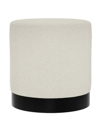 LARA POUFFE IVORY BOUCLE / MATTE BLACK SMALL