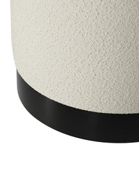 LARA POUFFE IVORY BOUCLE / MATTE BLACK SMALL