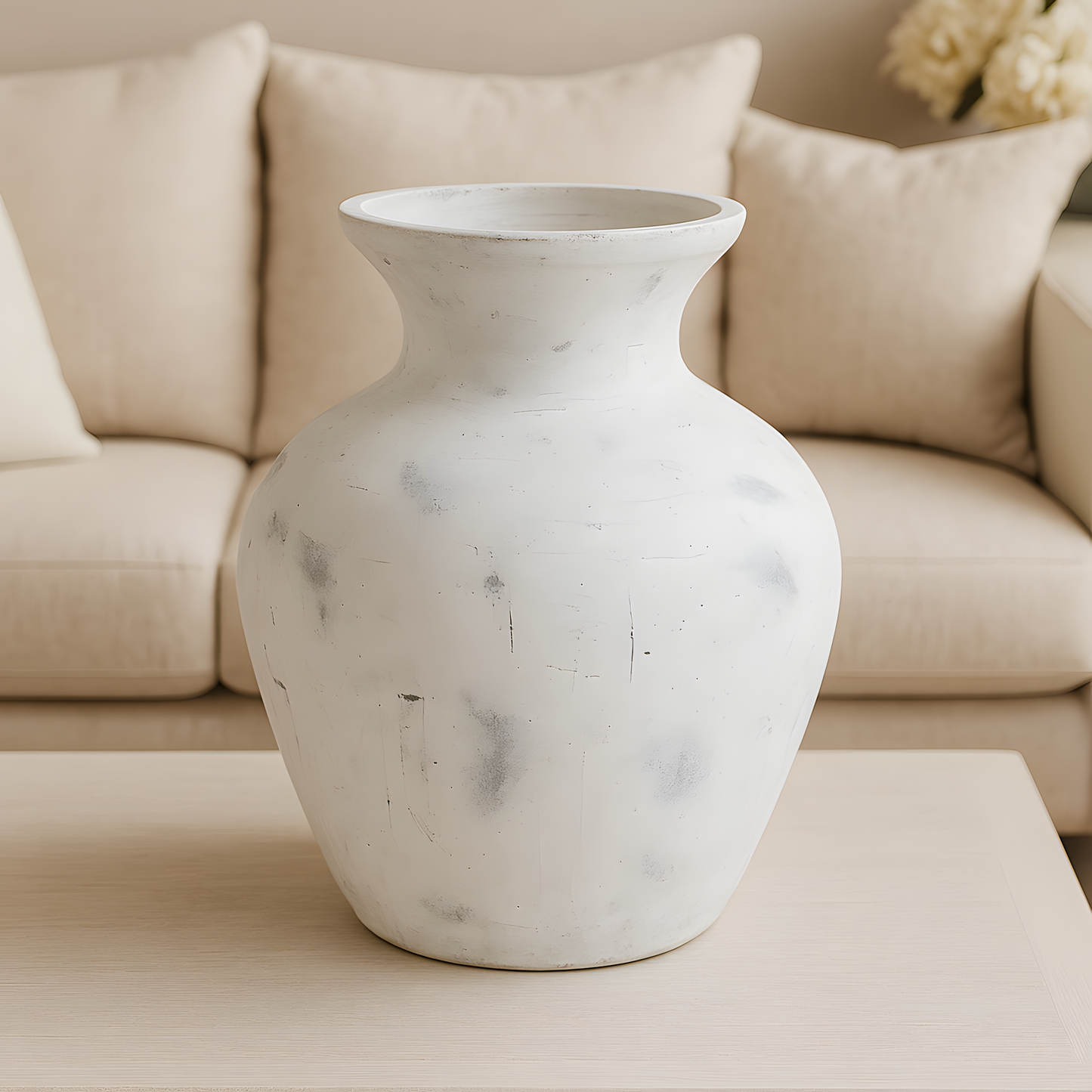 Downton Large Antique White Vase