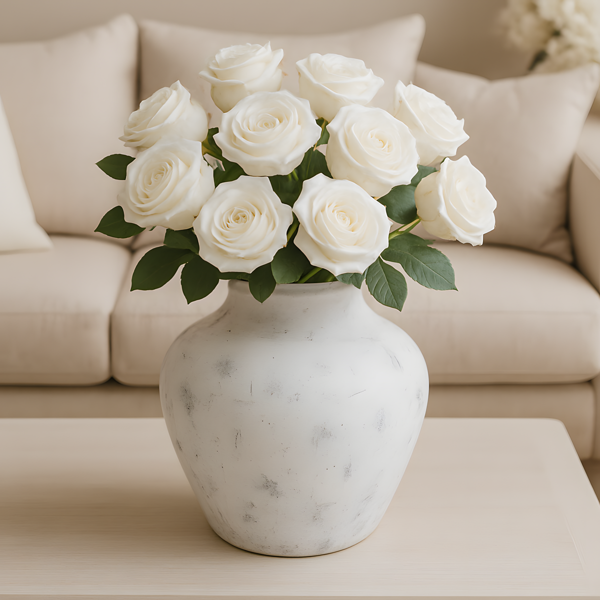 Darcy Antique White Vase