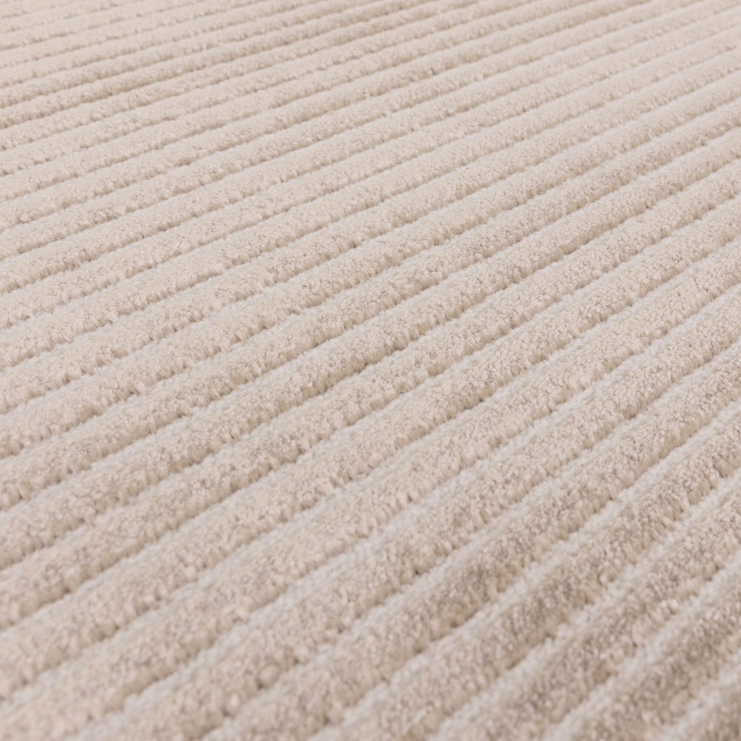 Kuza Plain Stripe Beige Rug