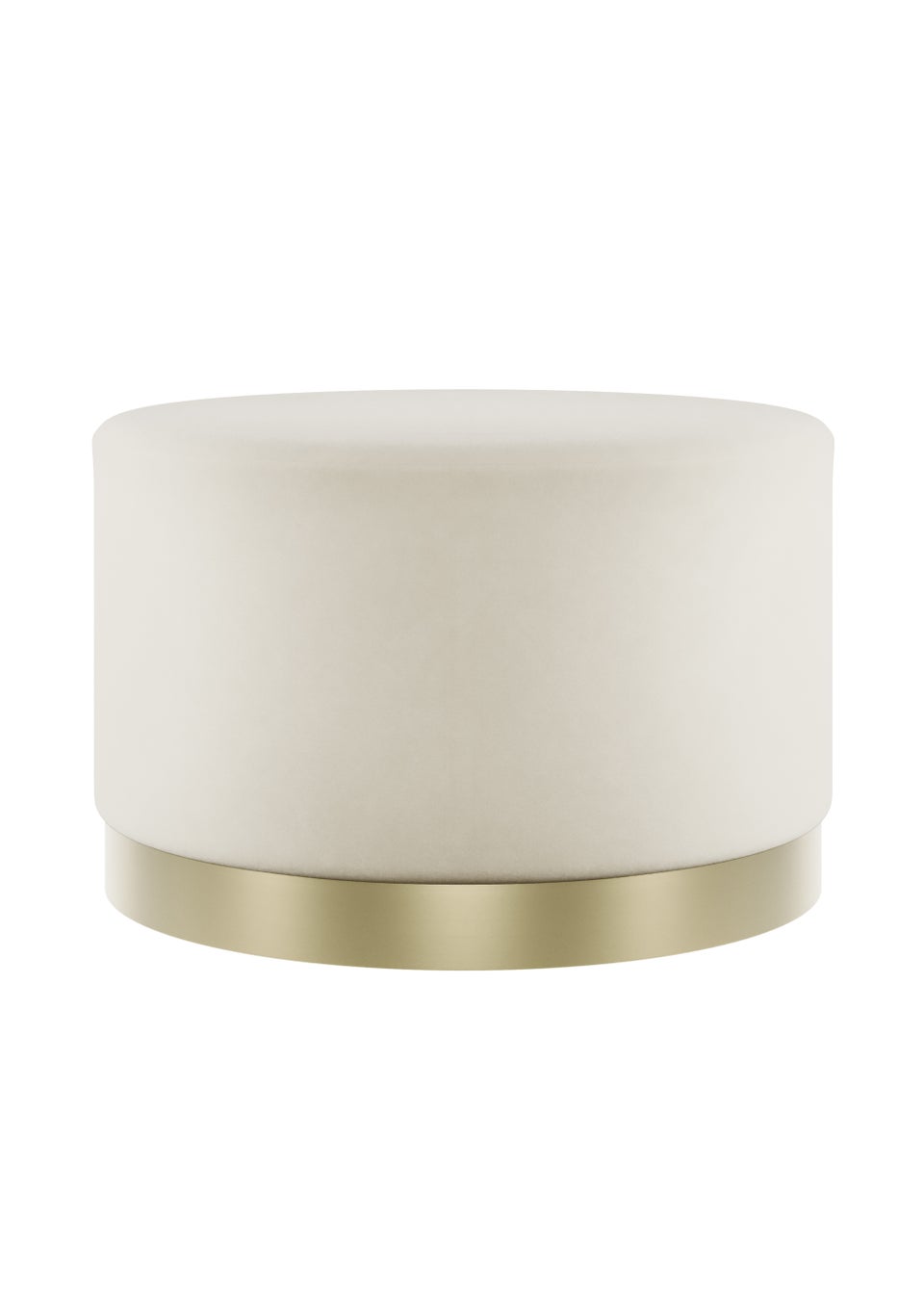 LARA POUFFE CREAM VELVET / BRUSHED GOLD LARGE